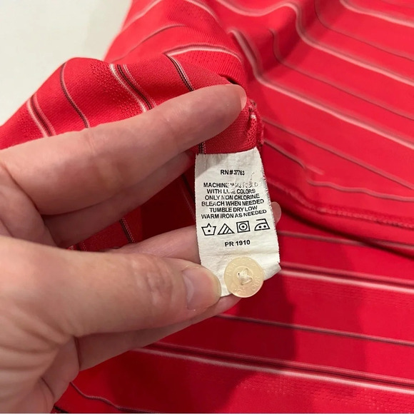 PGA Tour Mens Coral Button Up Collar Golf Shirt Size Large - Picture 9 of 12